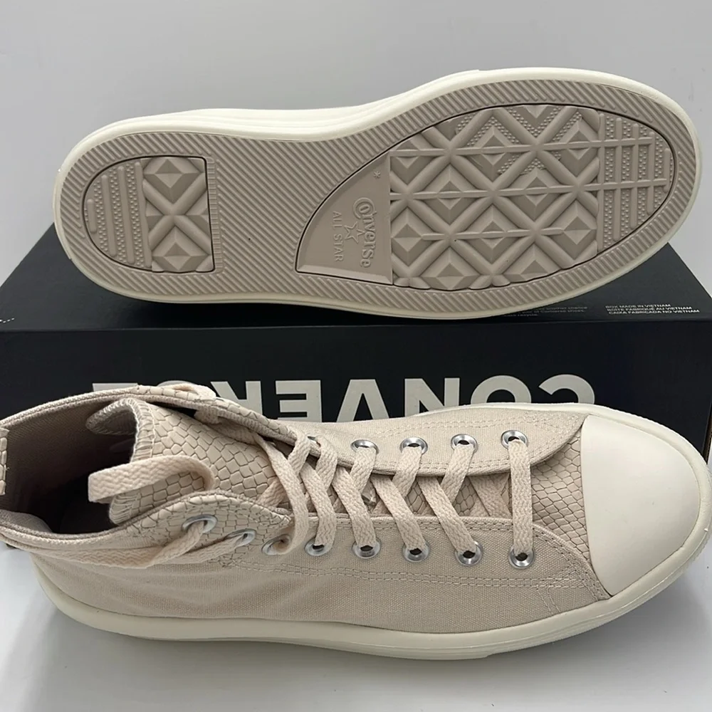 Converse Women's A12812C CTAS MOVE HI LIGHT DUNE/EGRET/PAPYRUS Sneakers Platform